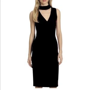 Badgley Mischka Choker V Neck Dress